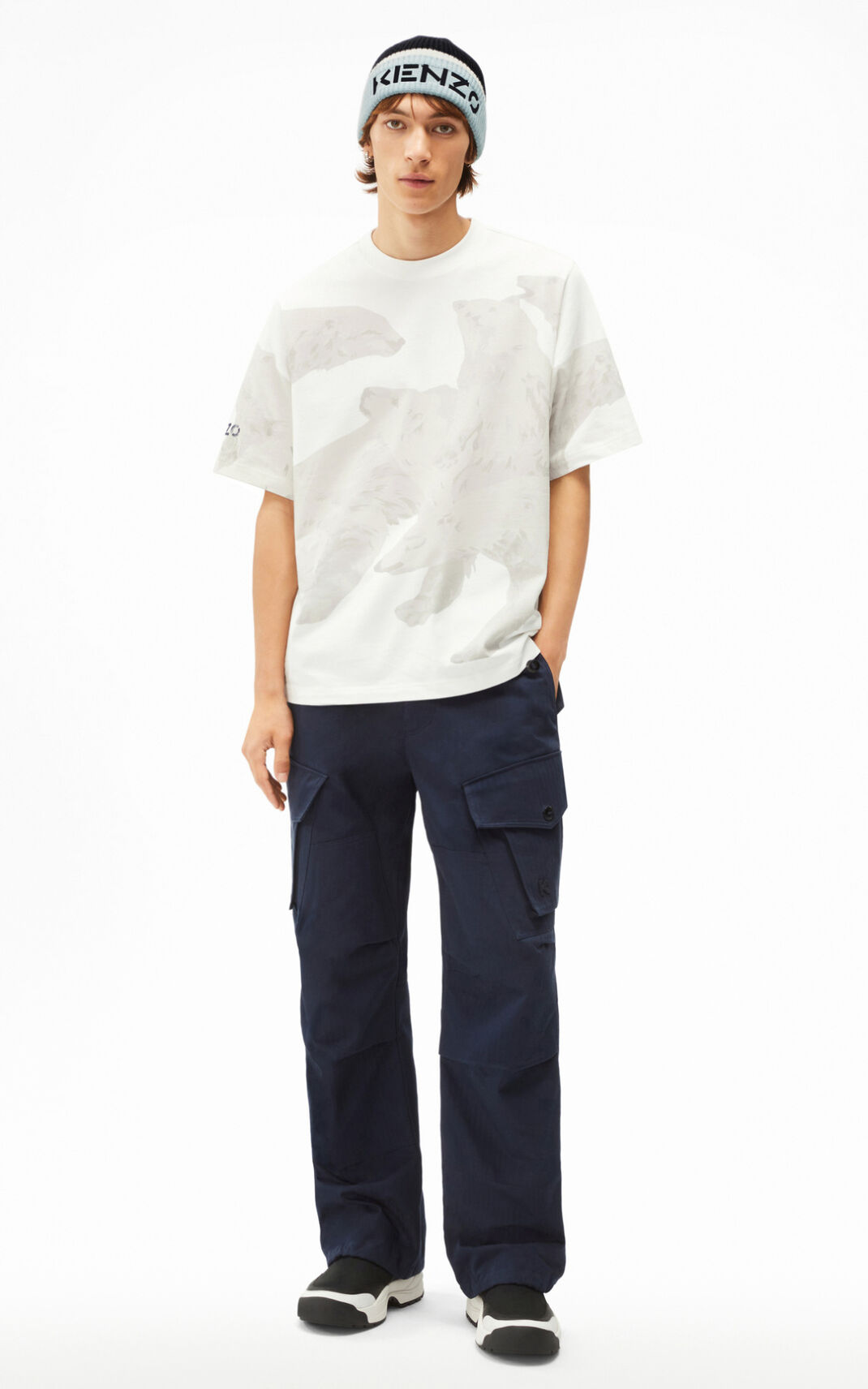 Kenzo The 冬 Capsule Polar Bear oversize Tシャツ メンズ 白 - DUGIHX856